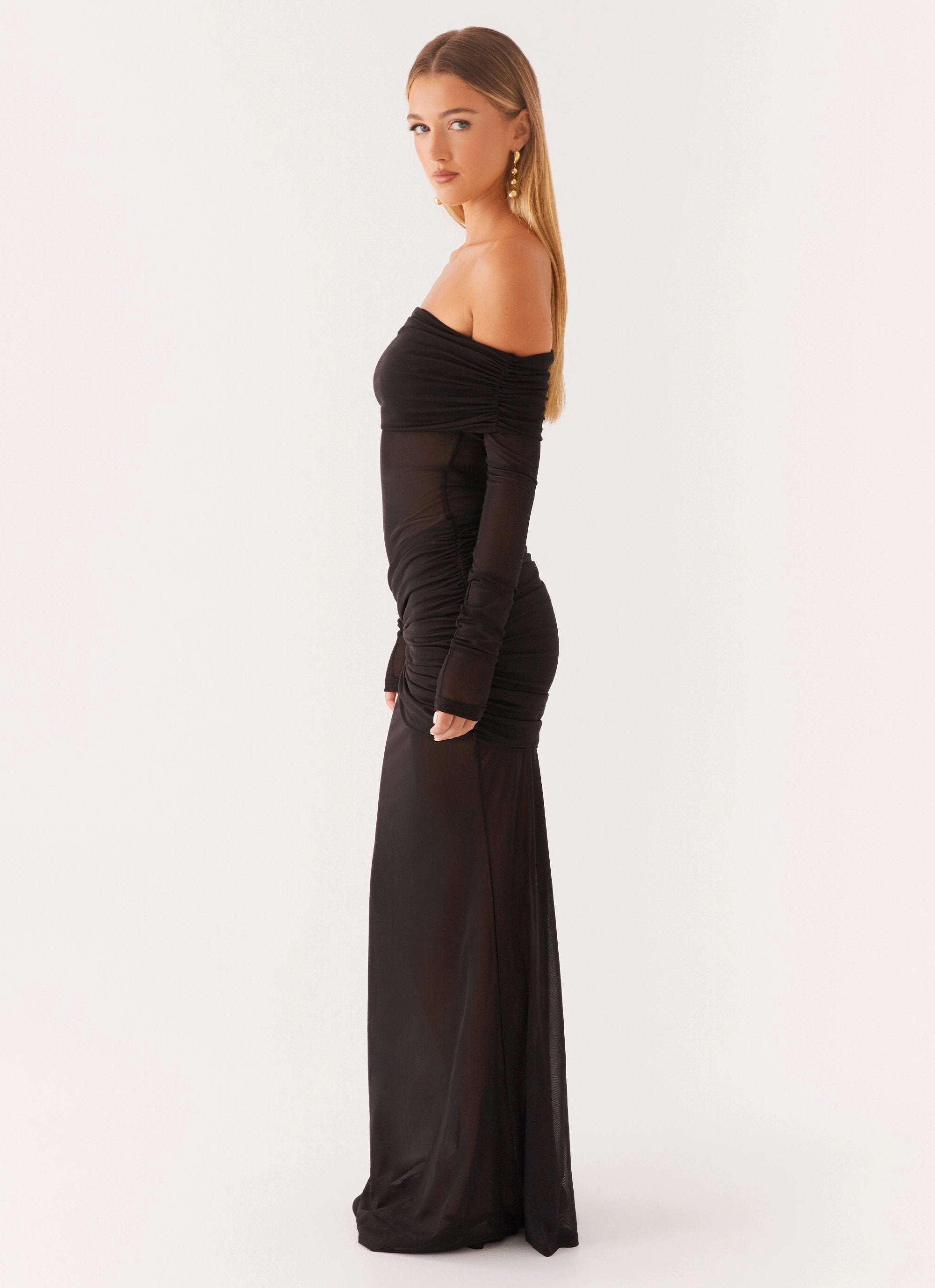 Minimal Design Liberty Maxi Dress - Black
