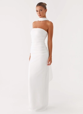Classic Move Empire Waist Libra Maxi Dress - White