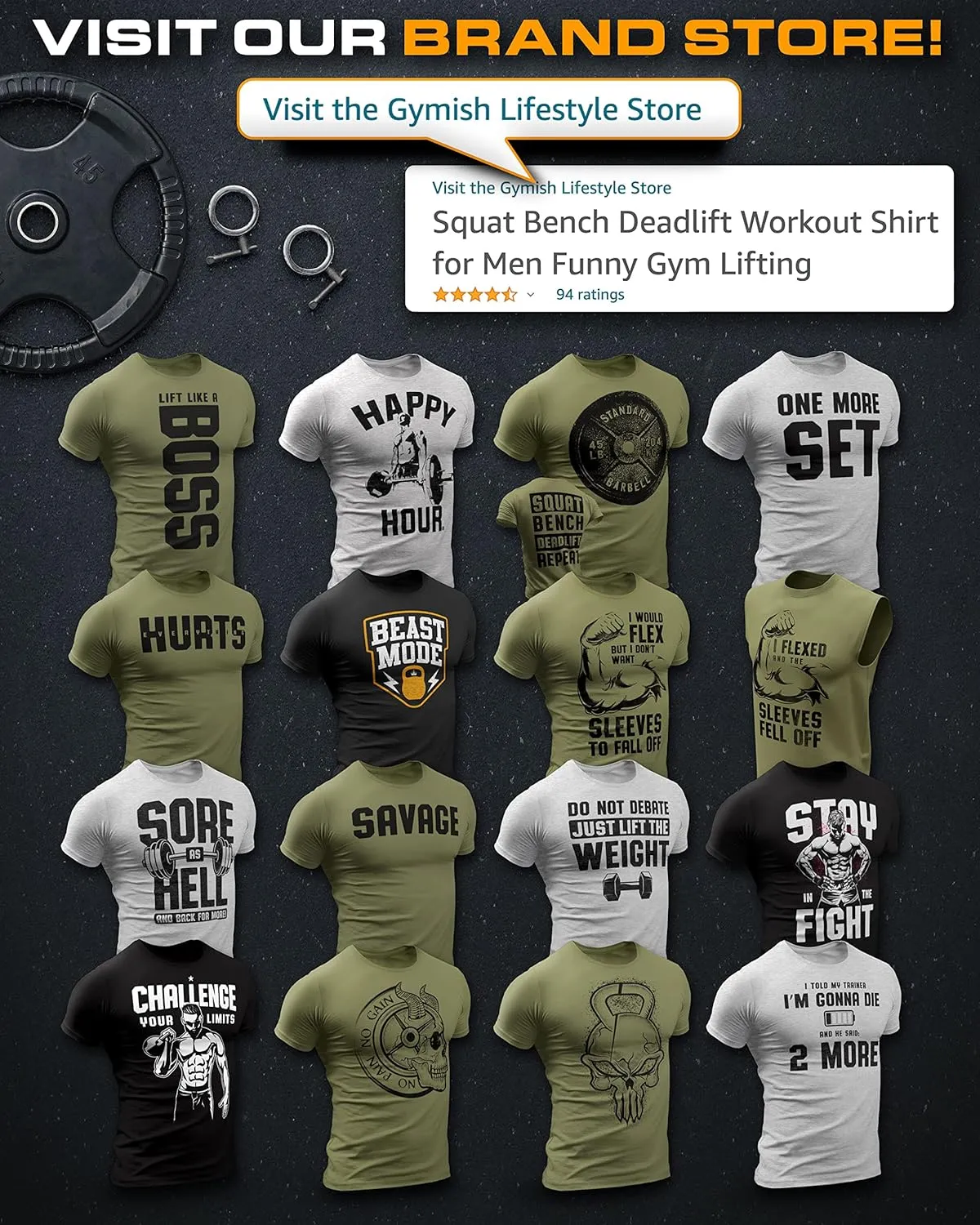 Lift Heavy Motivational Workout Shirts for Men Cool T-Shirt