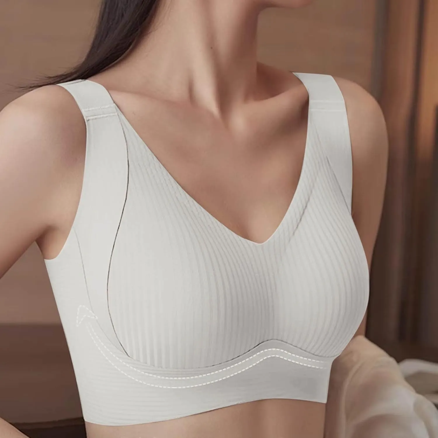 Lifting Bras for Older Women Super Gather Bra Wireless Push-Up Bra -Sagging Bras for Sagging Breasts for Senior