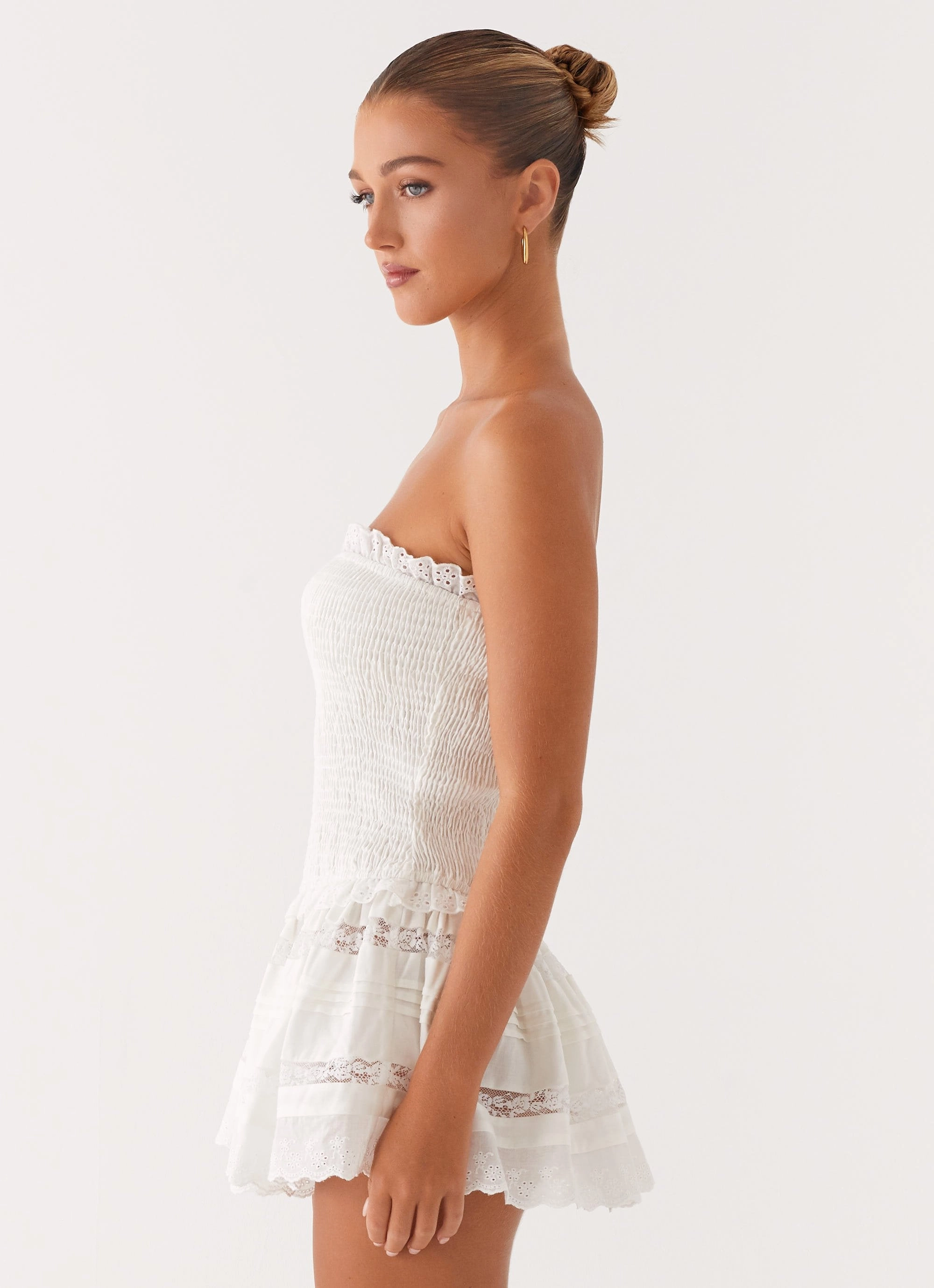 Kimia Mini Dress - White Smart Lines