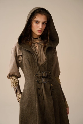 Smart Motion Essential Waist Patricia 21| hooded corset wool dress