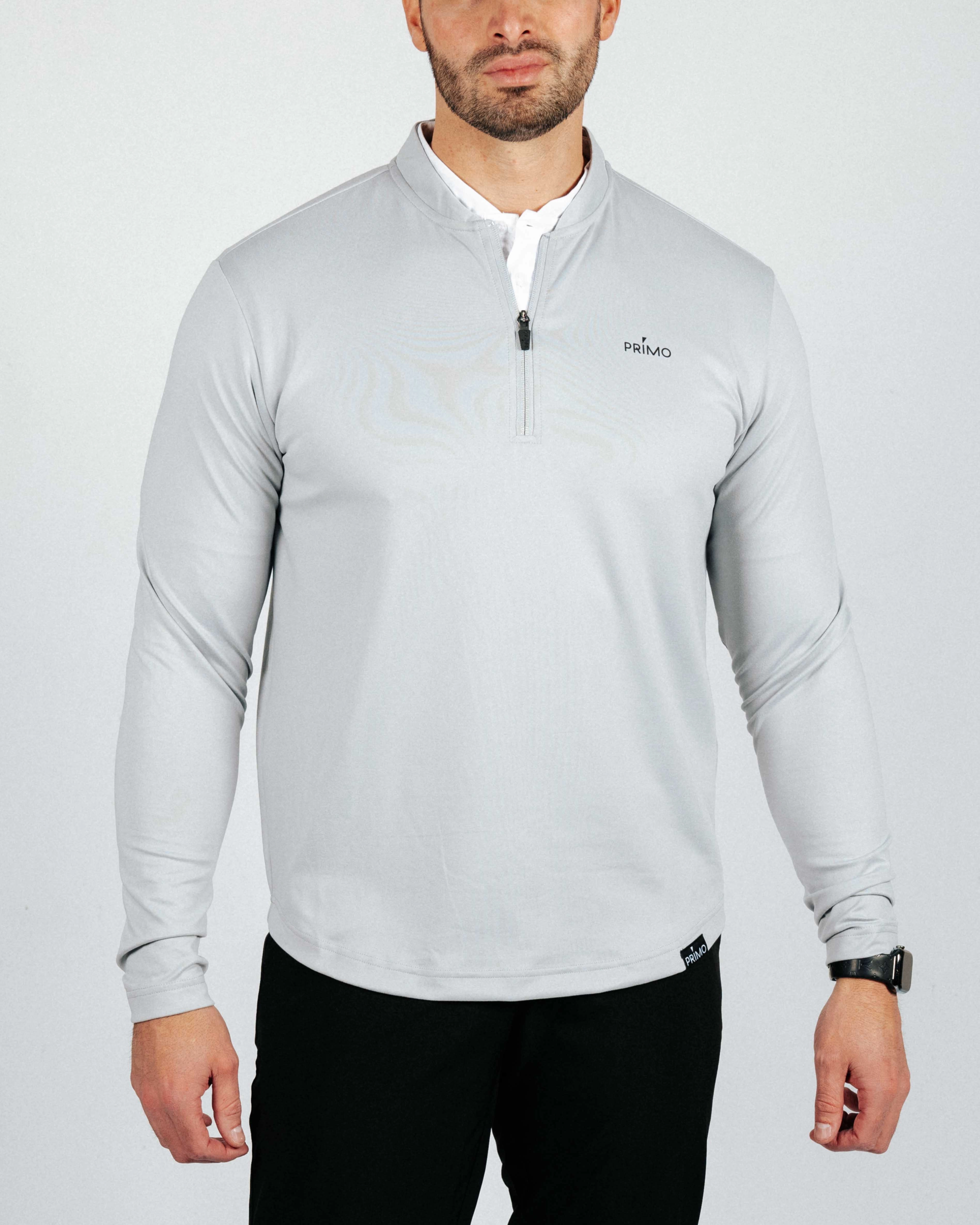 Light Gray Blade Quarter Zip Breathable mesh lining