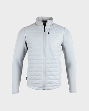 Light Gray Hybrid Jacket Noise Reduced Fasteners