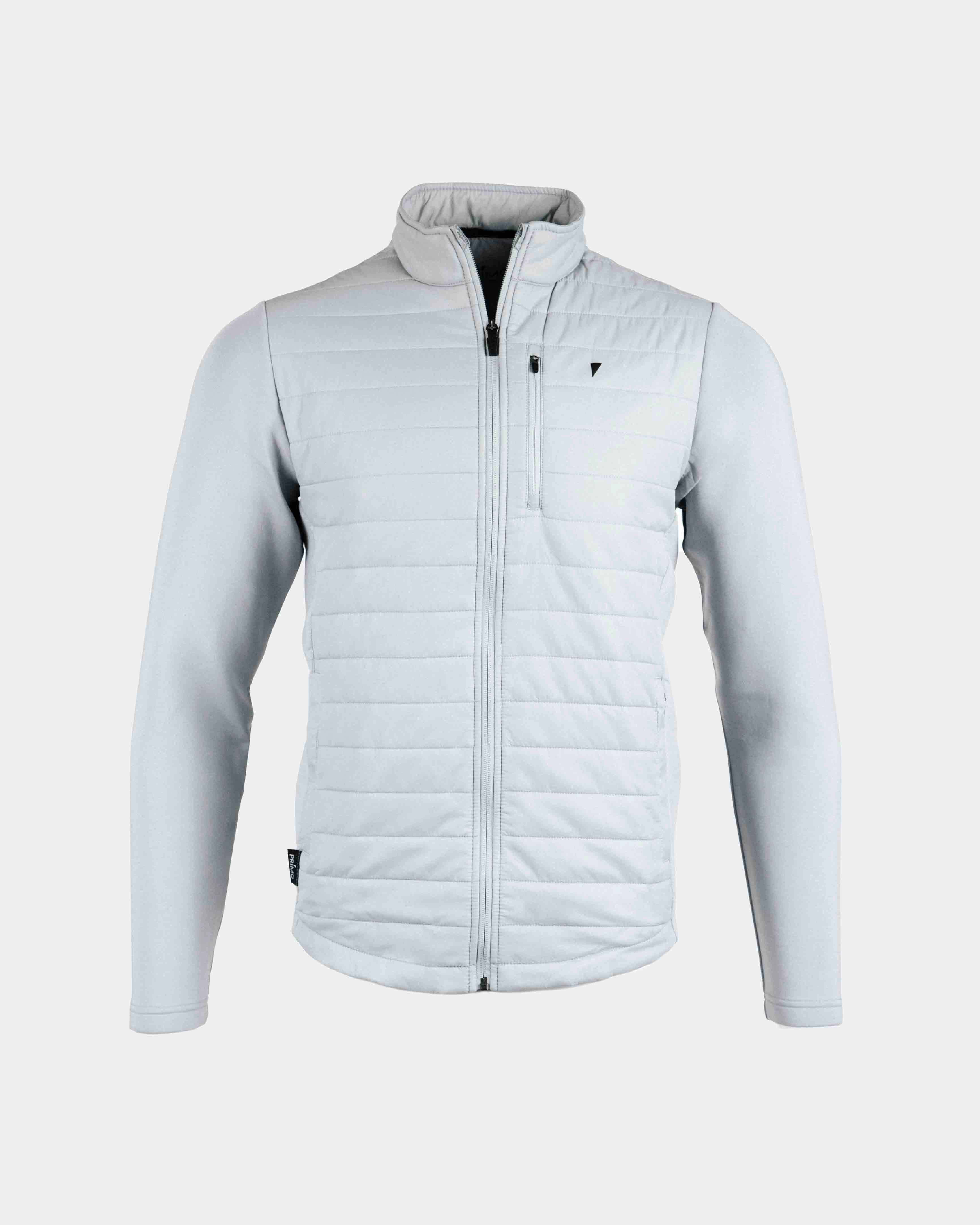 Light Gray Hybrid Jacket Noise Reduced Fasteners