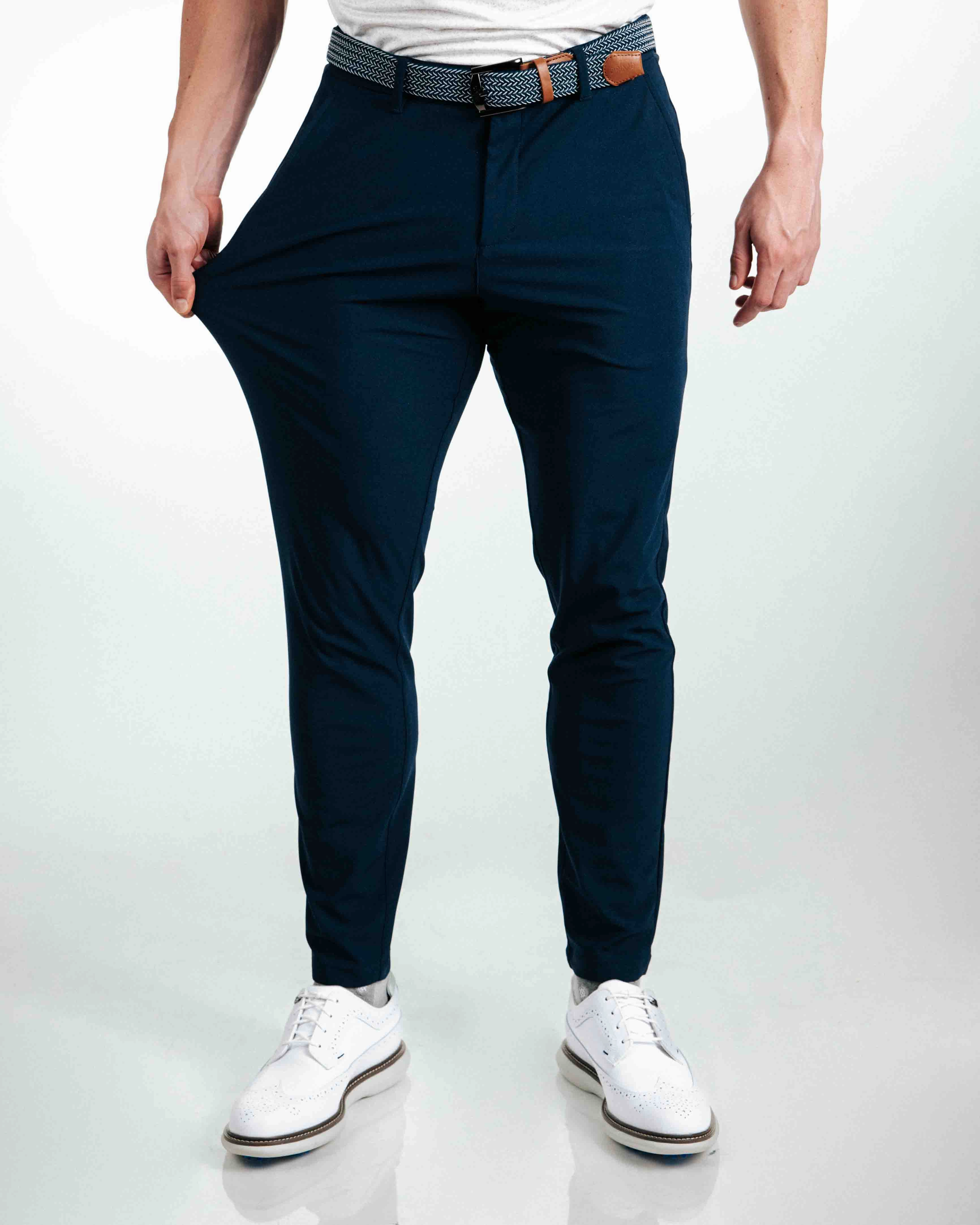 Navy Traditional Pants Stretch Fit