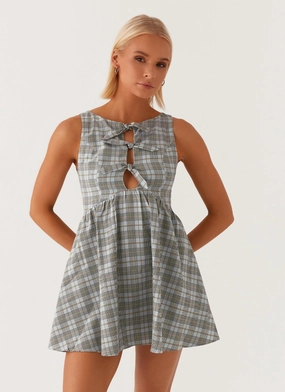 Steffie Mini Dress - Check Bohemian style Soft Shine