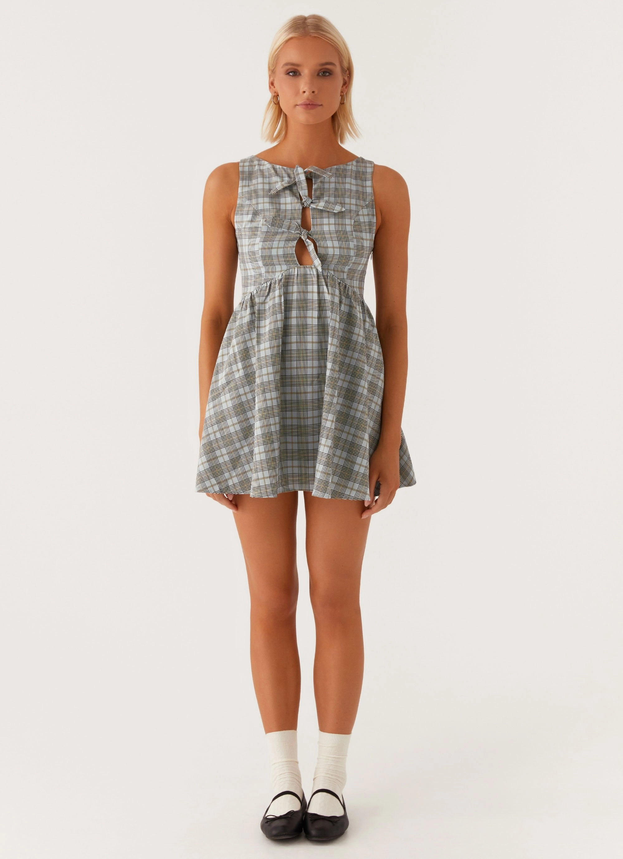 warm tones LightweightMaterial Steffie Mini Dress - Check
