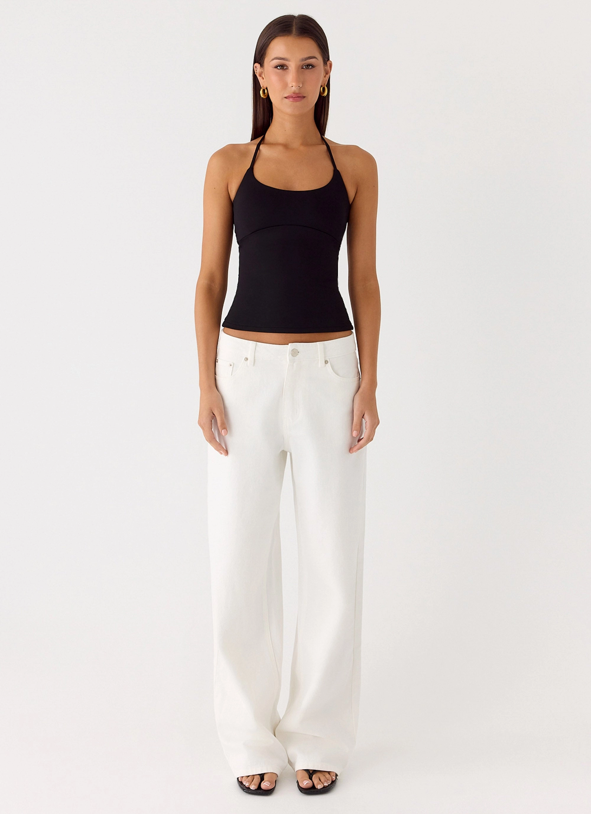 BreathableMeshPanel Chauncey Halter Top - Black