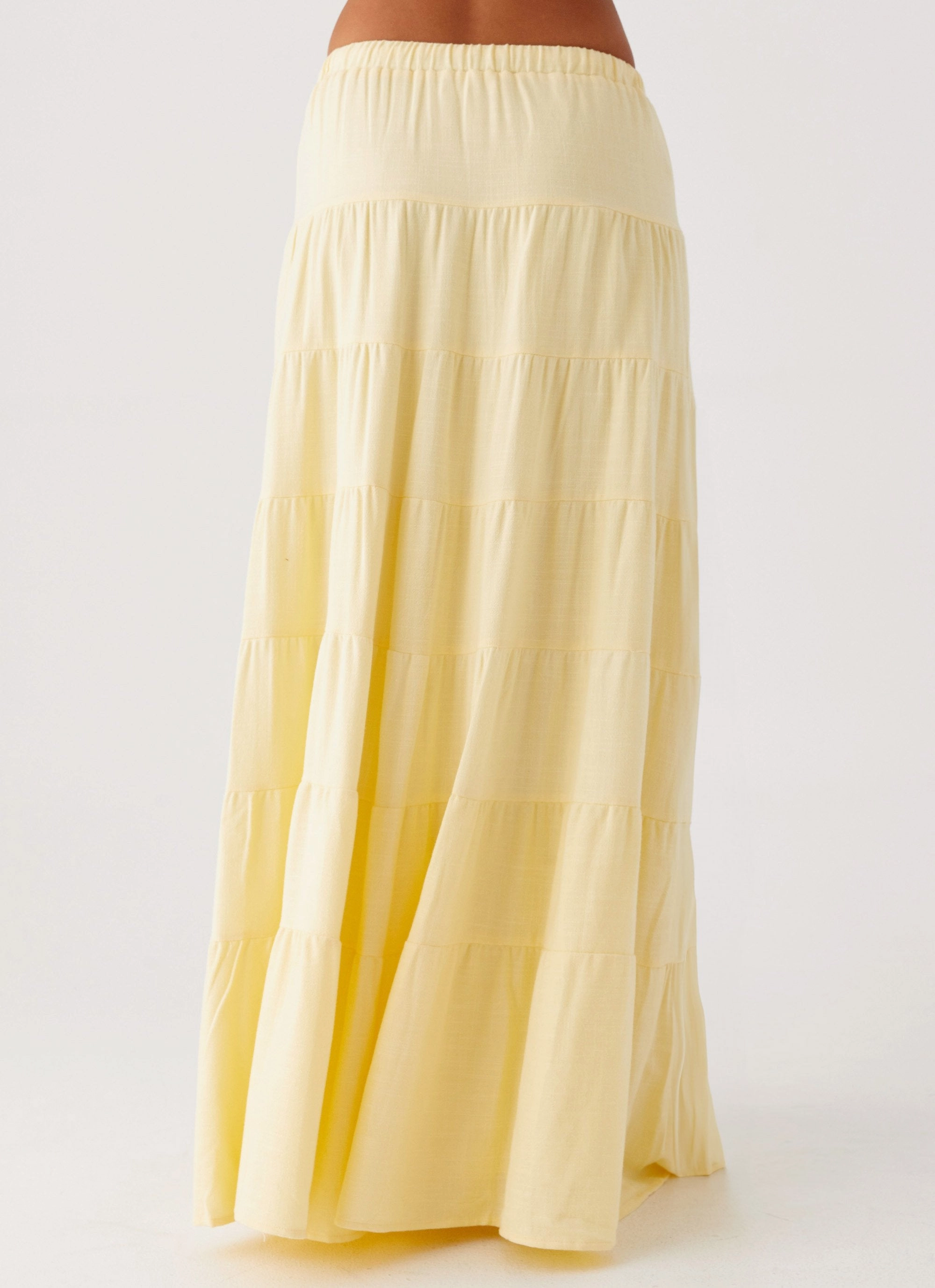 Mariella Linen Maxi Skirt - Yellow Low Profile Active Comfort Wear