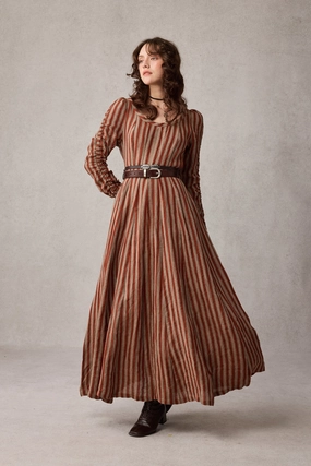 Crystal 17 | Victorian maxi linen dress Flexible Material