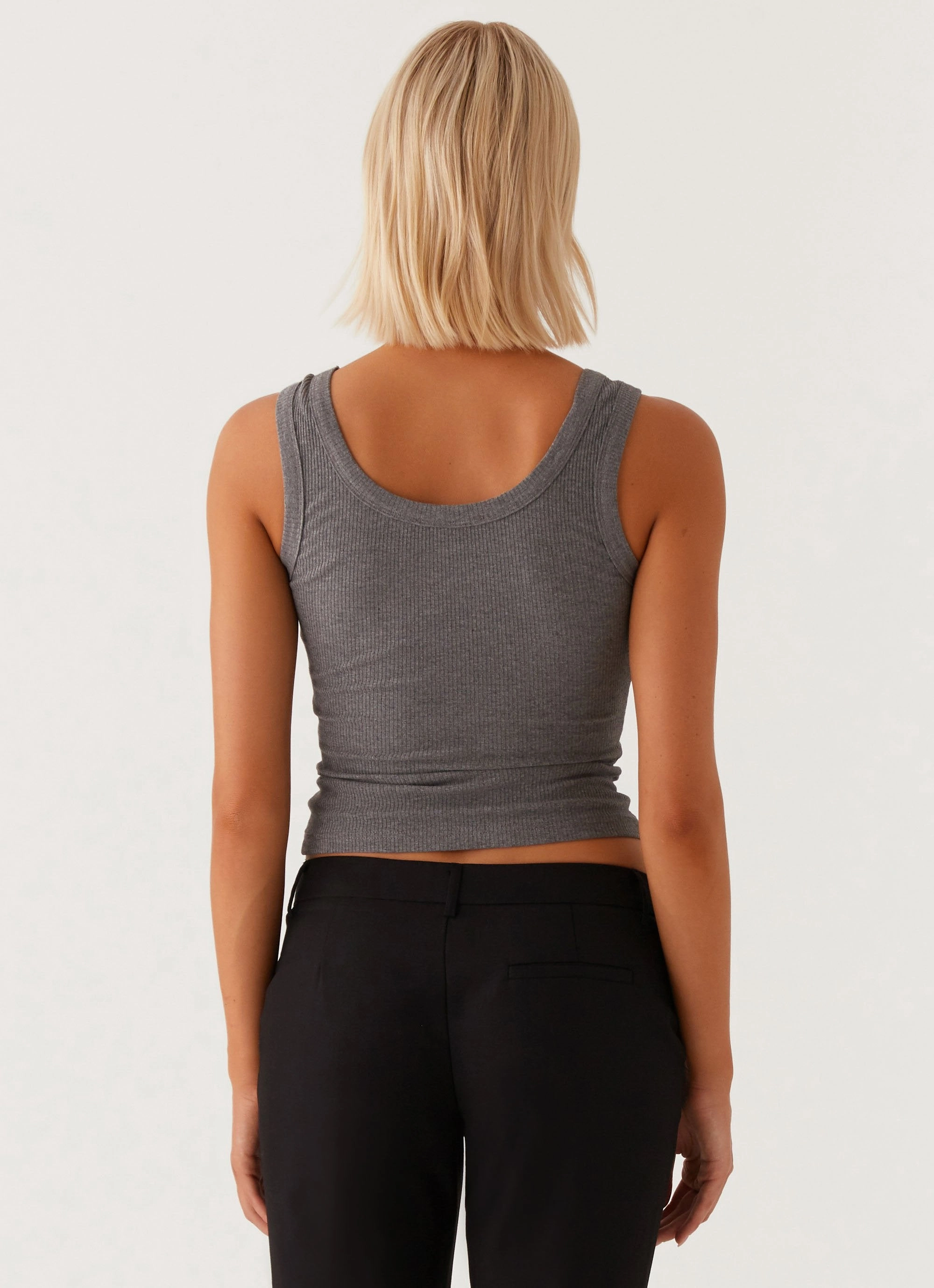 Summer Wardrobe ReflectiveAccents Signature Tank Top - Dark Grey Marle
