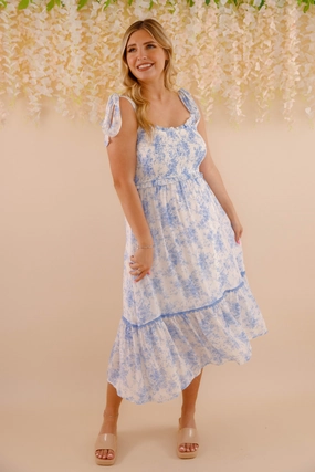 Like A Wish Midi Dress-Blue Summer Ease Stylish Mood