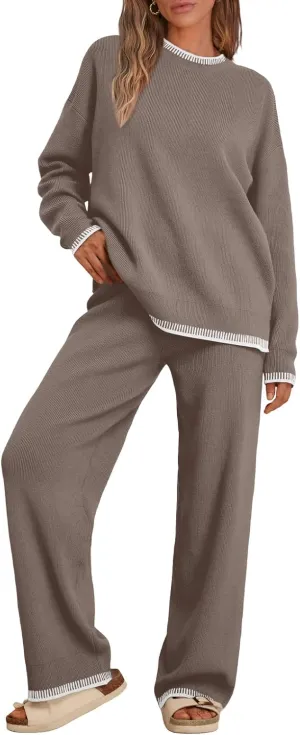 LILLUSORY 2 Piece Knit Lounge Sets Womens Matching Sweater Sets