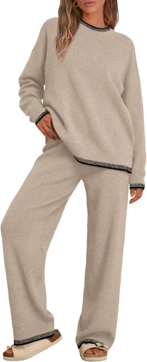 LILLUSORY 2 Piece Knit Lounge Sets Womens Matching Sweater Sets