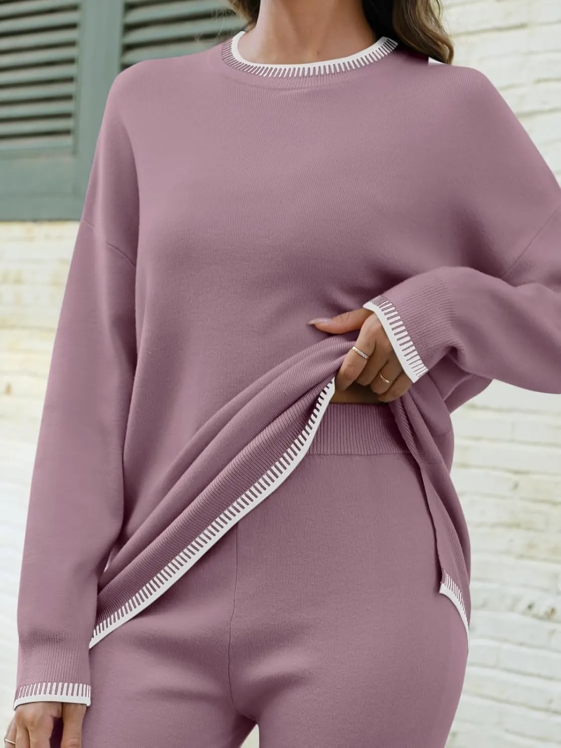 LILLUSORY 2 Piece Knit Lounge Sets Womens Matching Sweater Sets