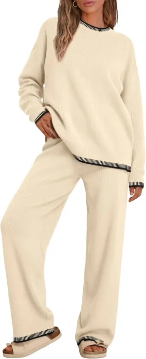 LILLUSORY 2 Piece Knit Lounge Sets Womens Matching Sweater Sets