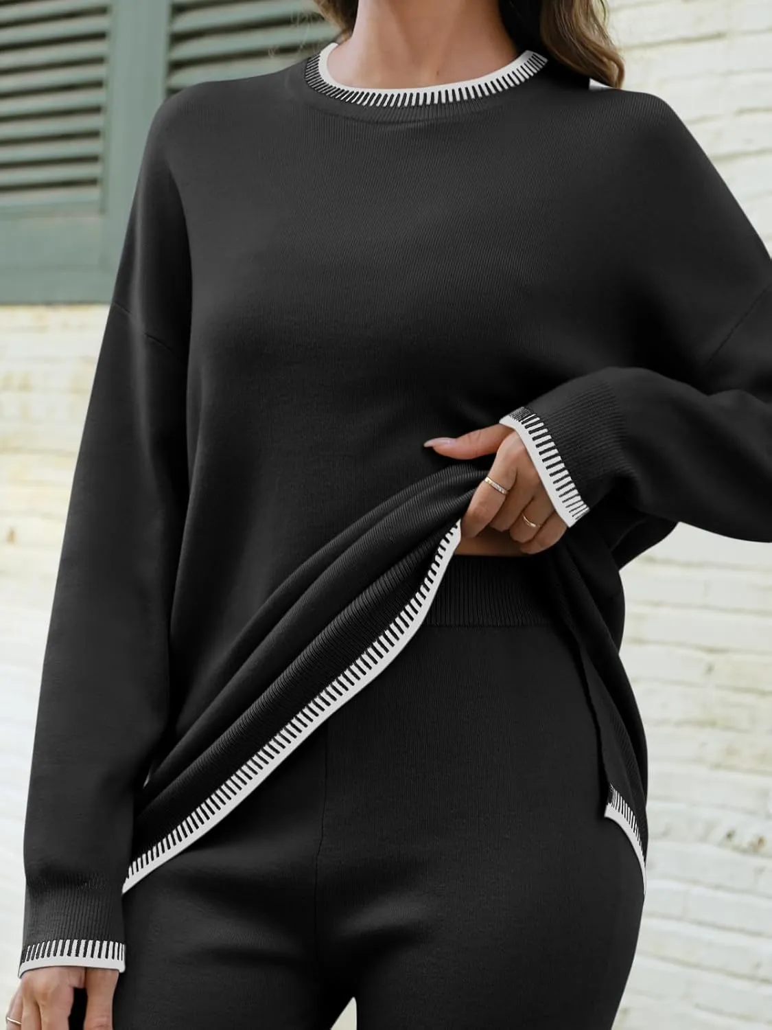 LILLUSORY 2 Piece Knit Lounge Sets Womens Matching Sweater Sets