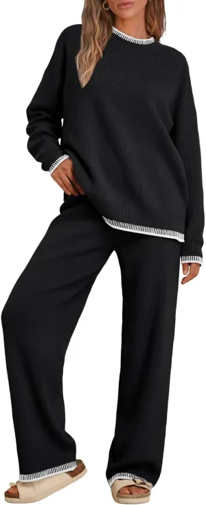 LILLUSORY 2 Piece Knit Lounge Sets Womens Matching Sweater Sets