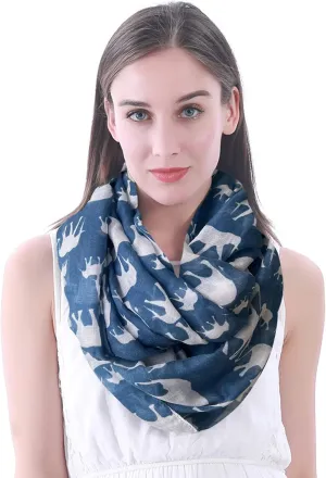 Lina & Lily Elephant Animal Print Women's Infinity Scarf Lightweight