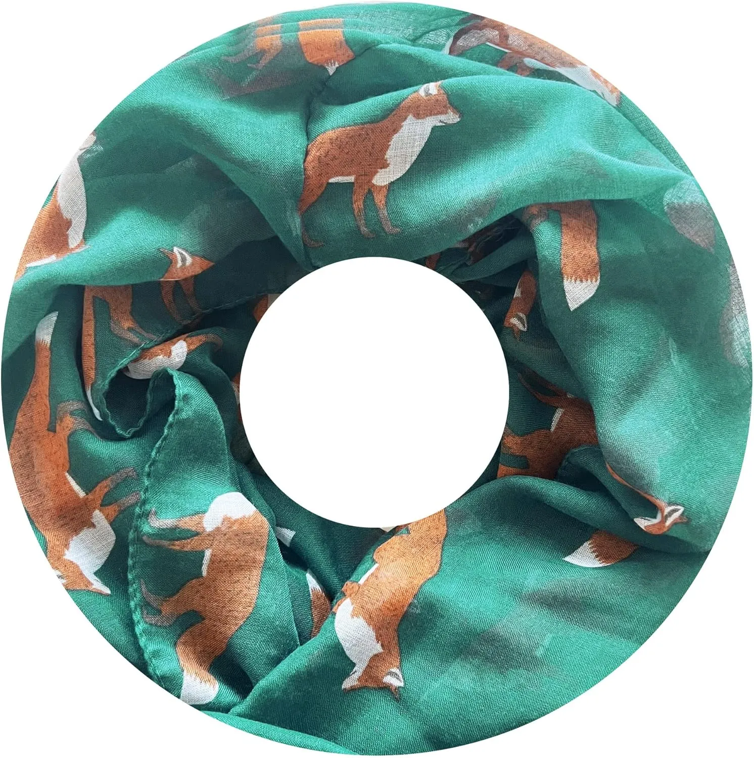 Lina & Lily Fox Animal Print Women's Infinity Scarf Lightweight