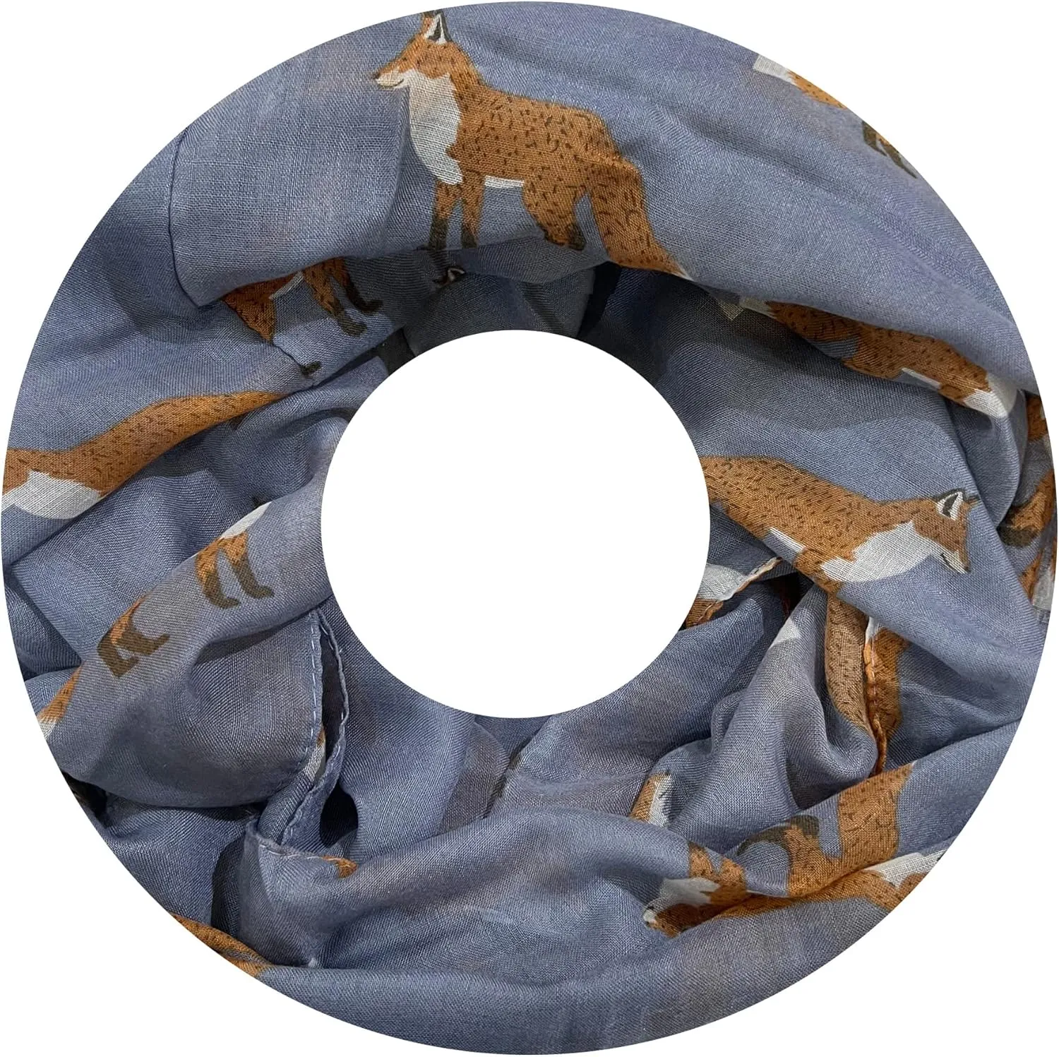Lina & Lily Fox Animal Print Women's Infinity Scarf Lightweight