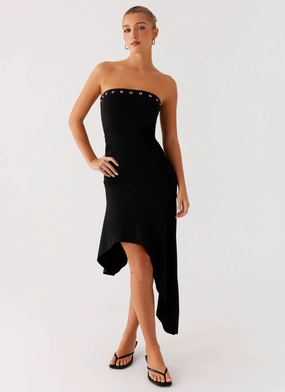 Jewel-Tone Unapologetic Midi Dress - Black
