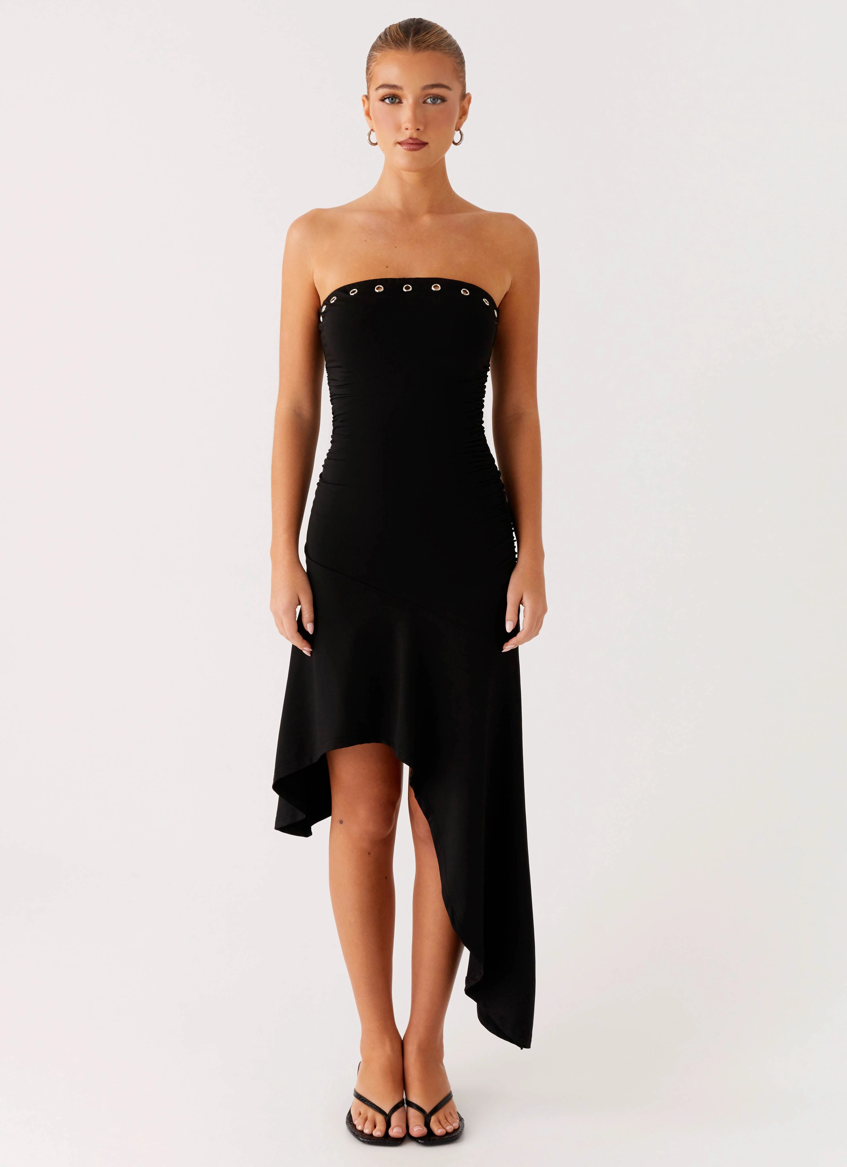 Unapologetic Midi Dress - Black Elegant Motion