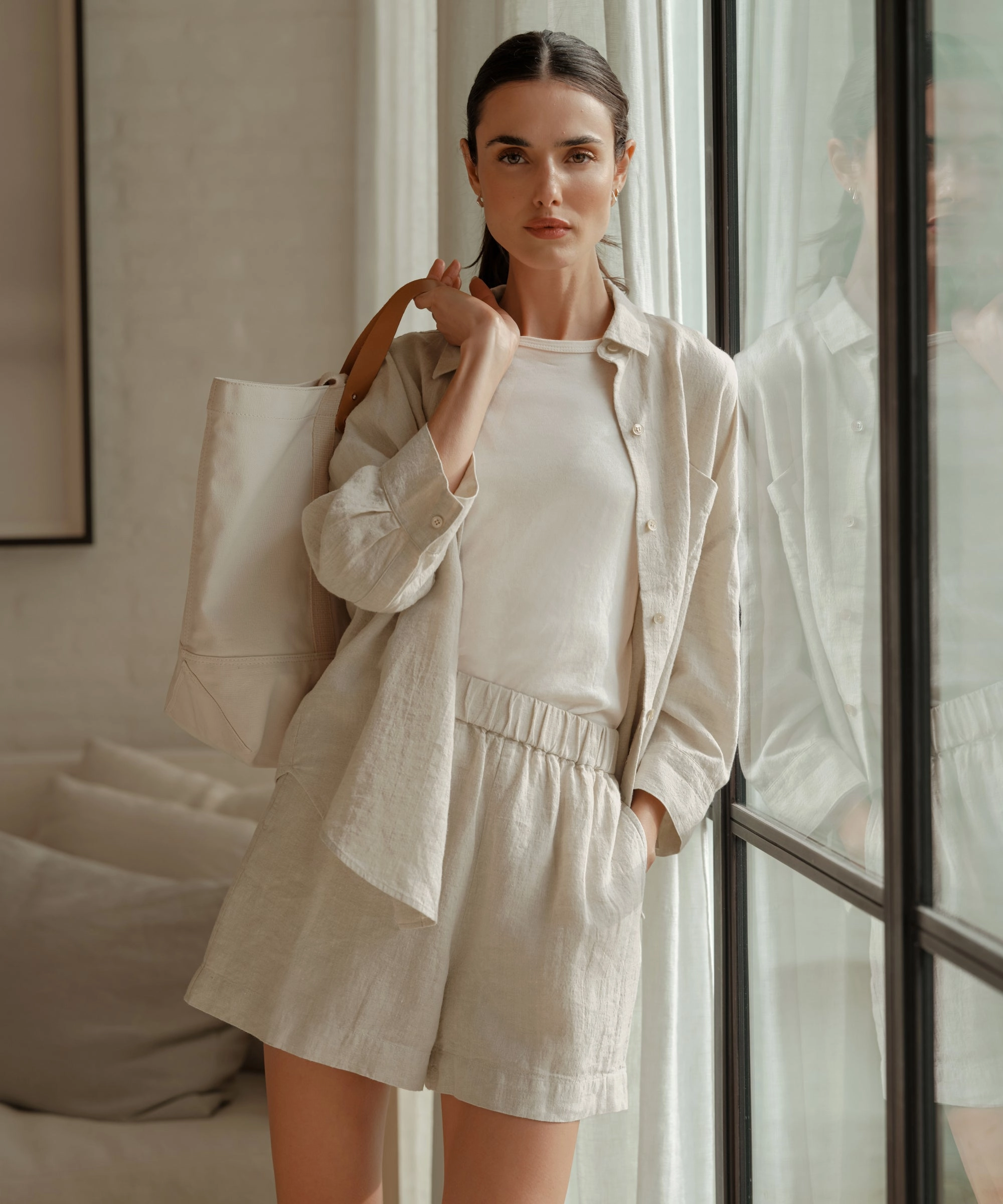Silicone Grip Interior Linen Logan Shirt