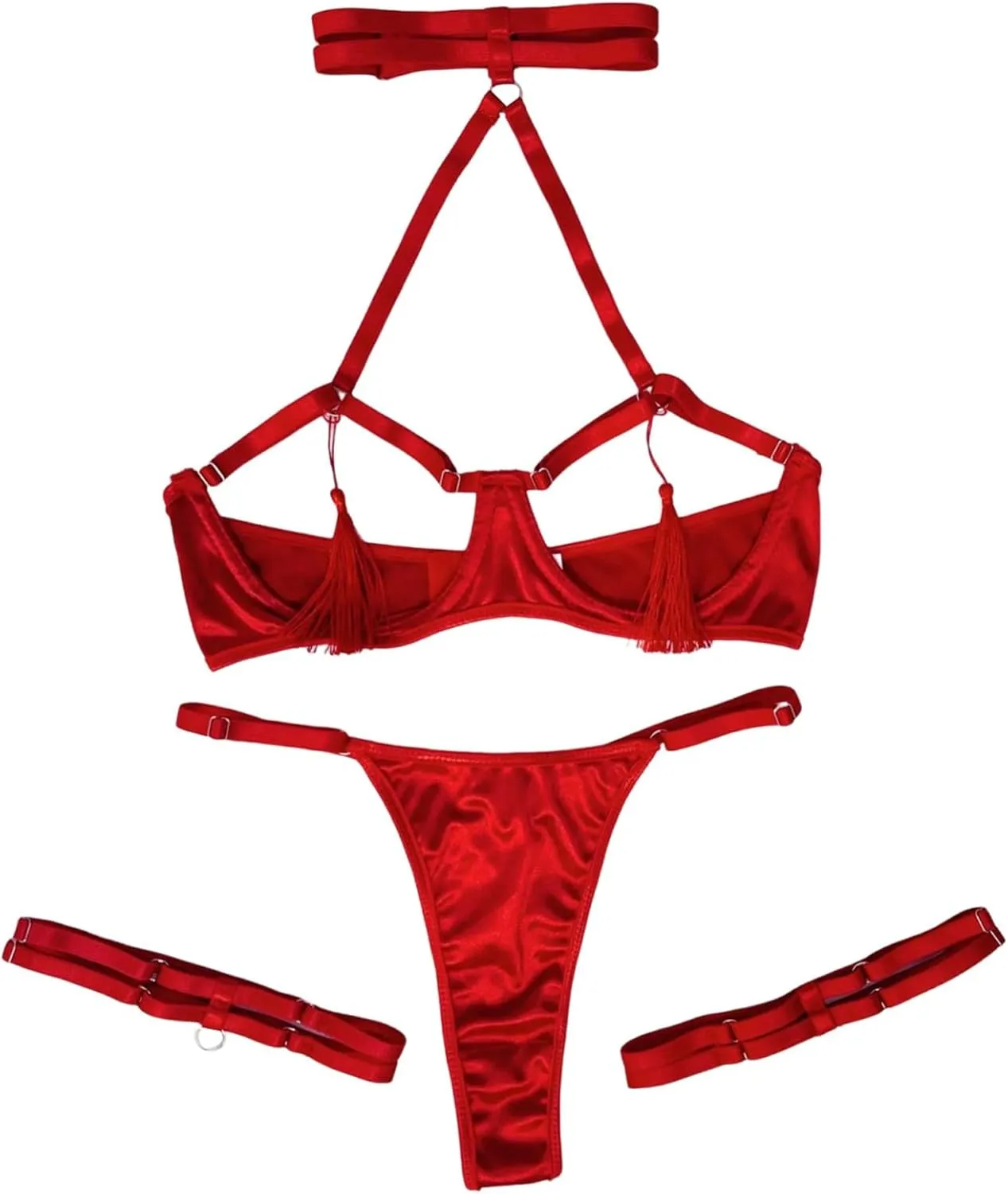 Lingerie for Women Plus Size And Panty Set Strappy Lace Lingerie Sexy Lingerie