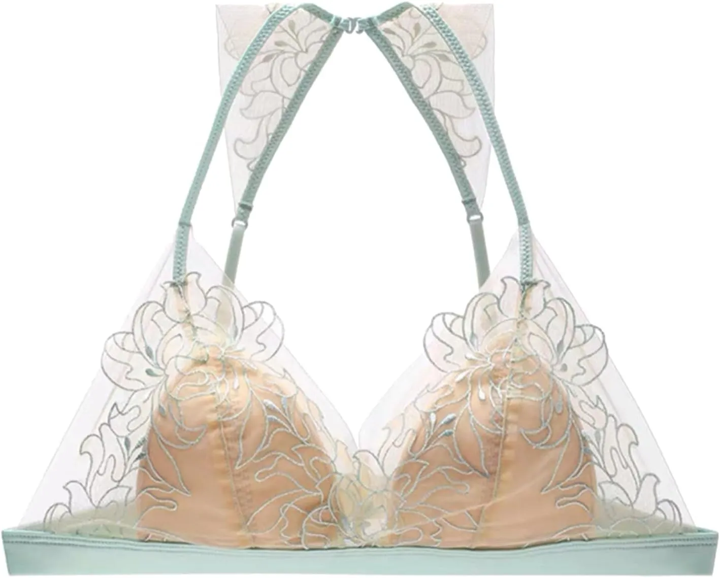 Lingerie Set Women's Sexy Bra and Panty Sets No Underwire Triangle Cup Embroidery Bralettes Underwear Set