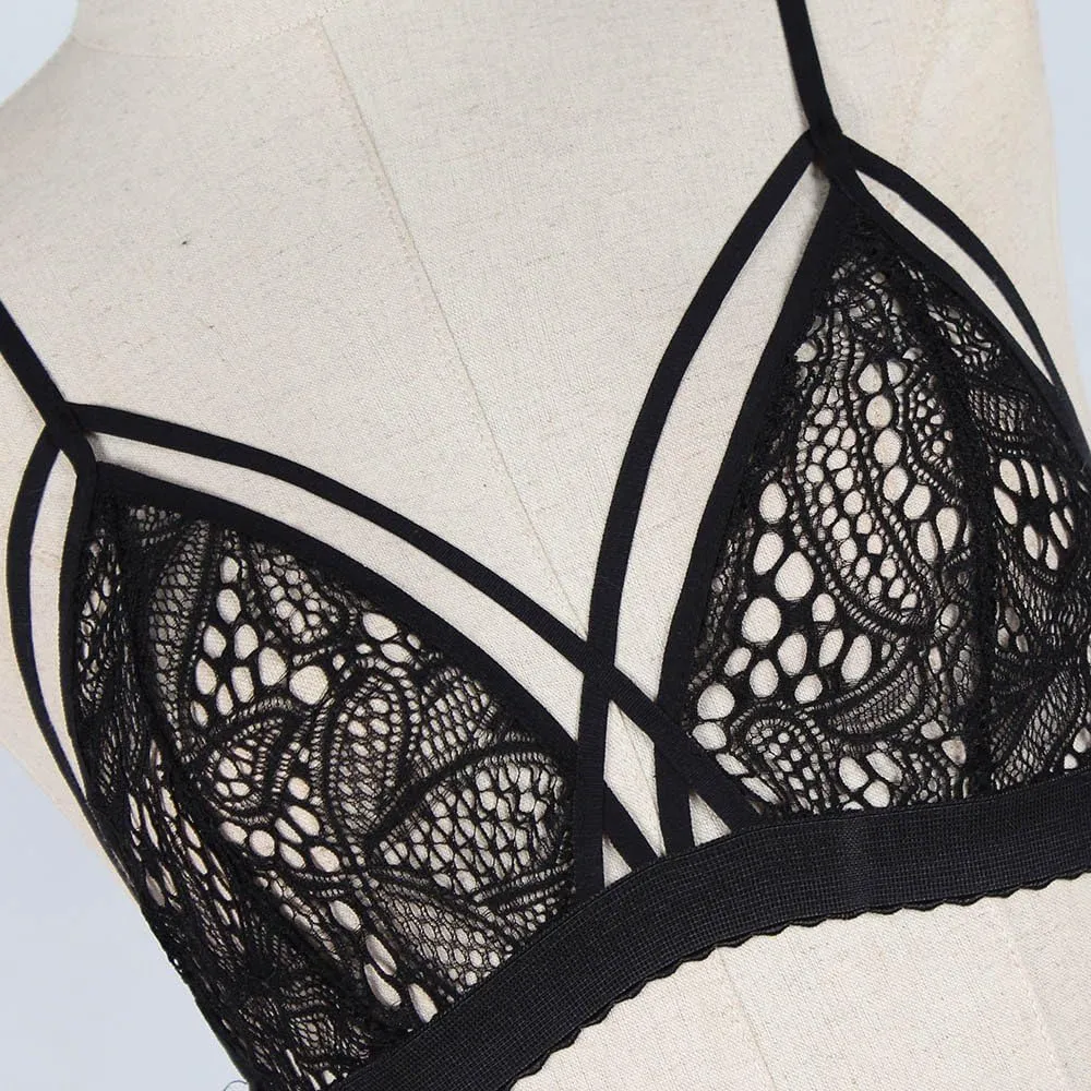 Lingerie Sets 2023 Lace Corset Sexy Women Bustier Top Up Push Bralette Bandage Underwear Lingerie (Black, S)