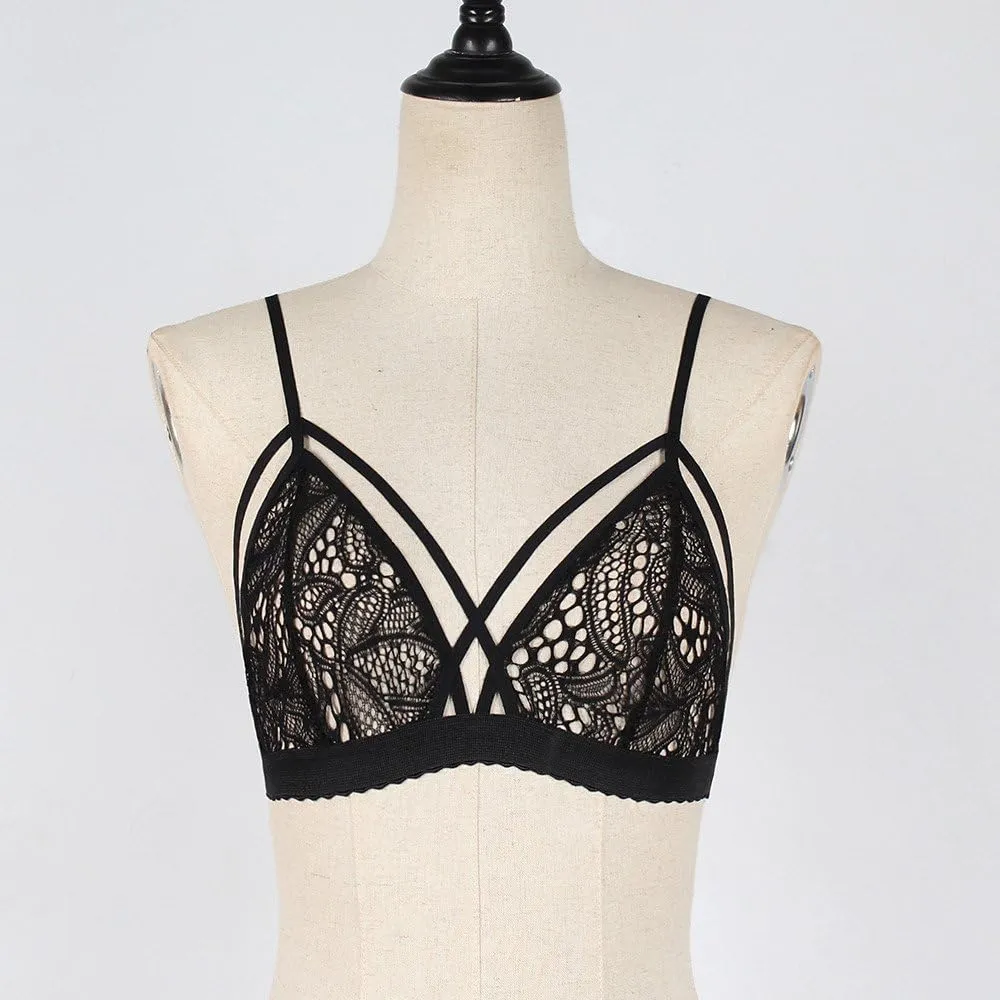 Lingerie Sets 2023 Lace Corset Sexy Women Bustier Top Up Push Bralette Bandage Underwear Lingerie (Black, S)