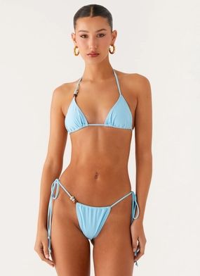 vacation DurableStitching Liona Bead Bikini Bottoms - Turquoise