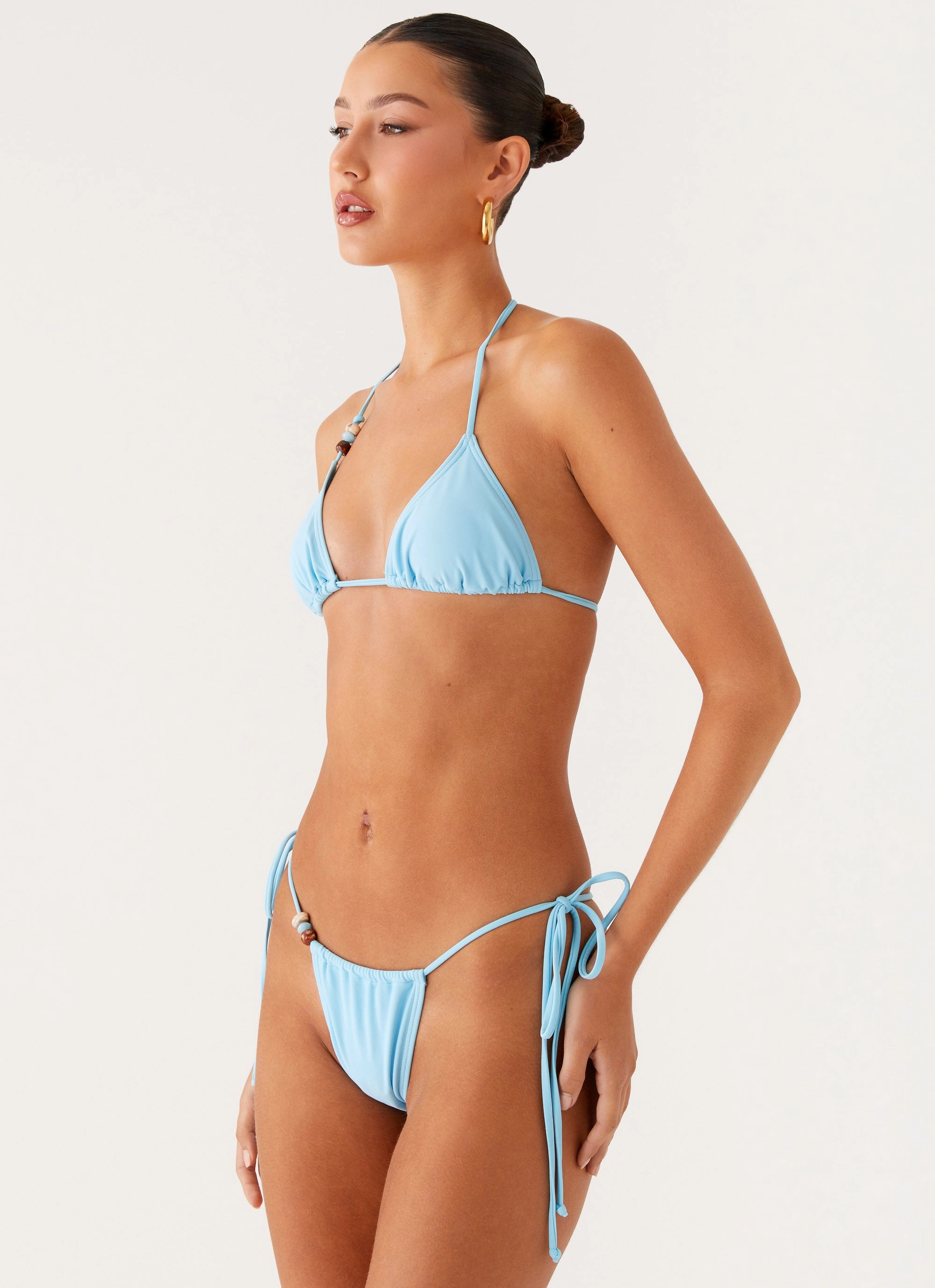 UVProtectionFabric Liona Bead Bikini Bottoms - Turquoise