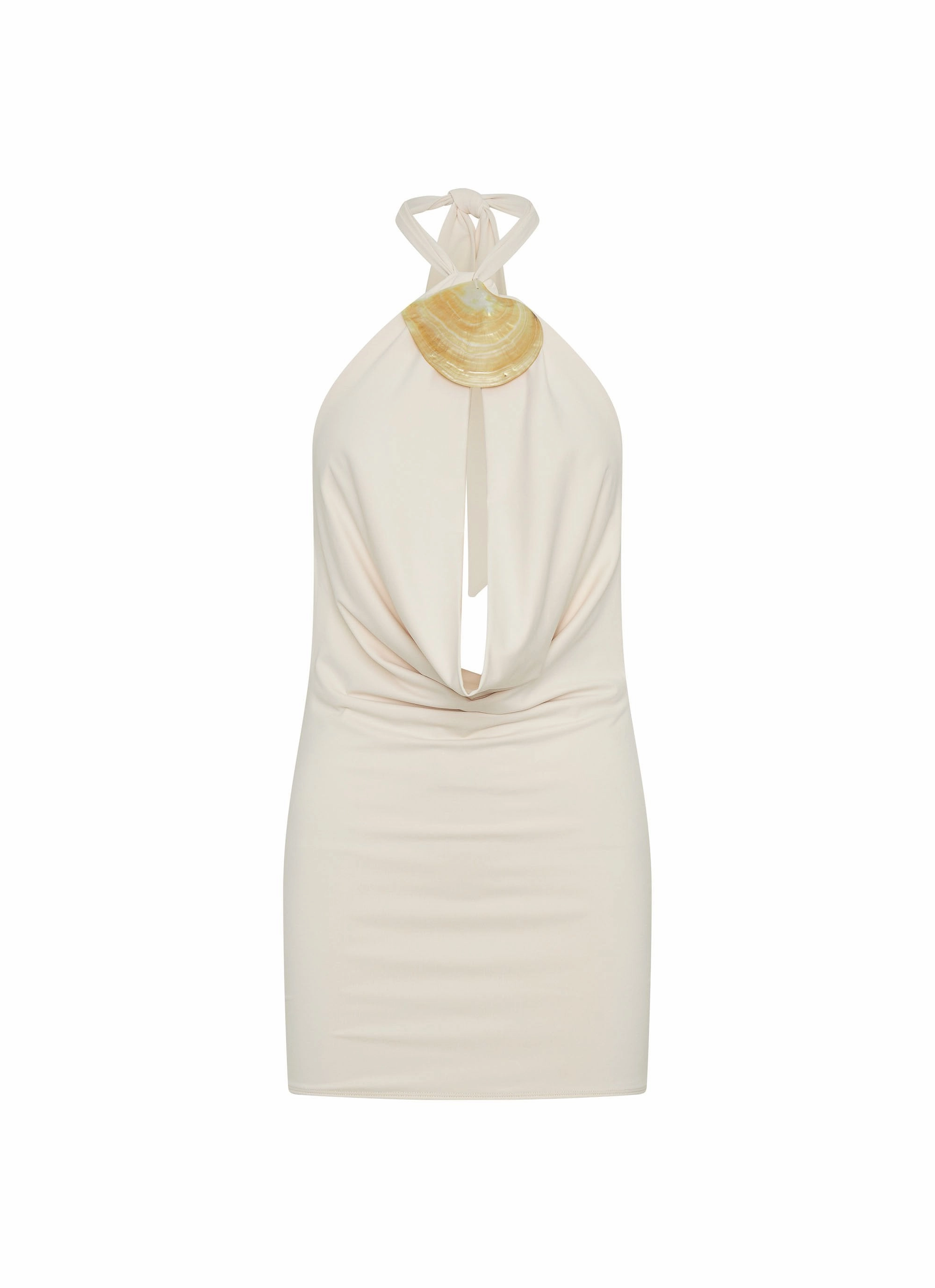 Elegant Simplicity Natural Drape Liora Mini Dress - Ivory
