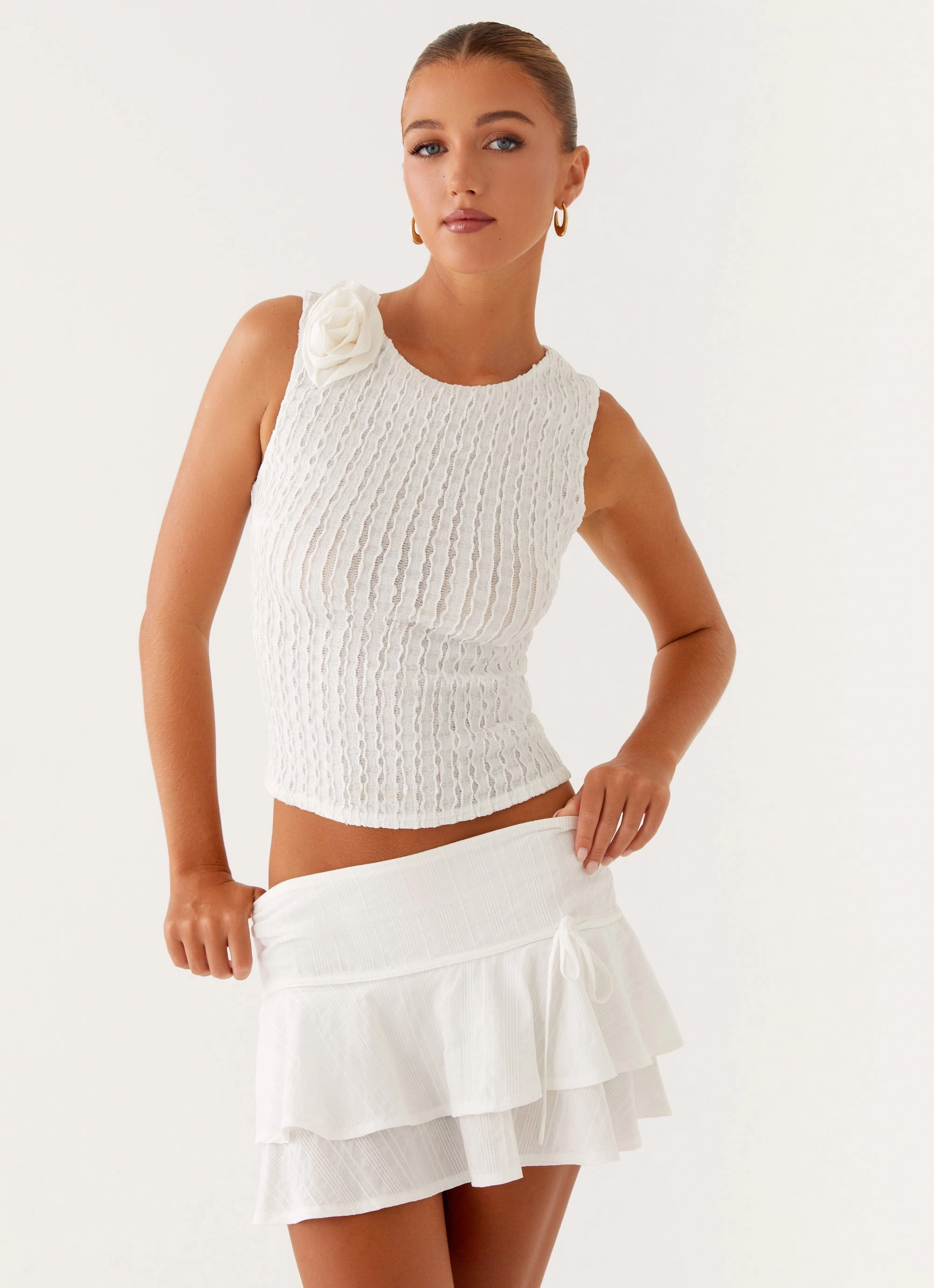 AntiPill Finish Lisbon Tank Top - White