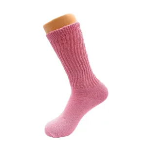 Long Cotton Crew Socks for Women with Cushioned Sole Mid-Calf Socks 3 Pairs