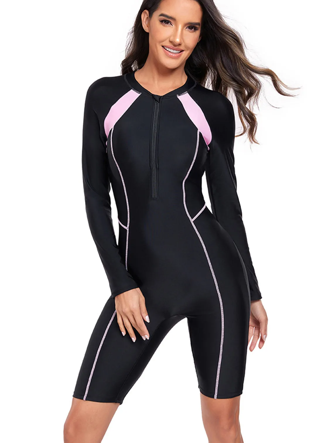 Long sleeve UV protection one piece swimsuit UPF50  Rash Guard