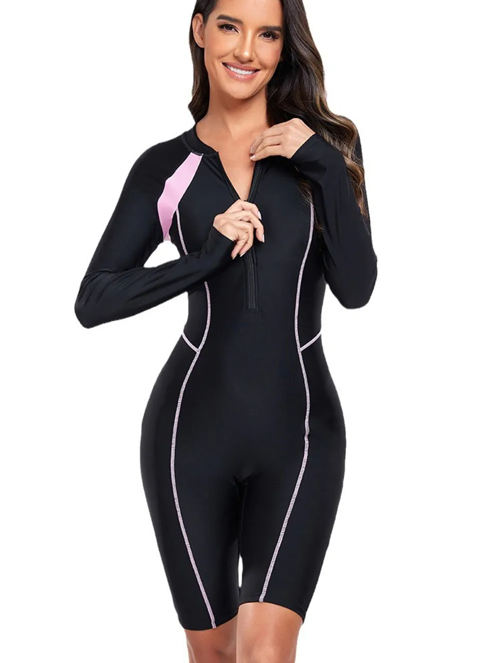 Long sleeve UV protection one piece swimsuit UPF50  Rash Guard