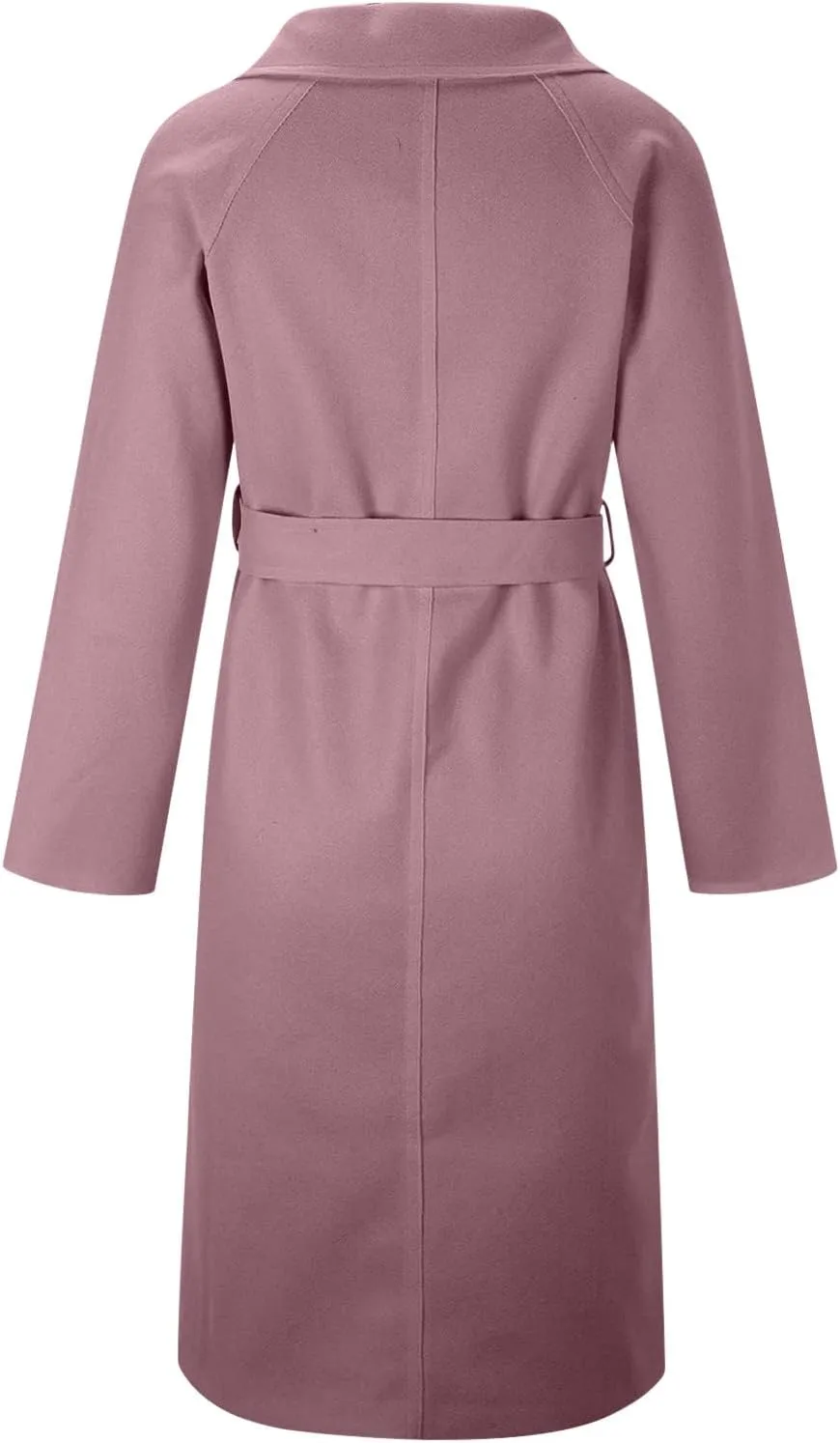 Long Winter Coats for Women Double Breasted Blazer Pea Trench Coat Lapel Fashion Fall Outfits Casual Wool Blend Outwear