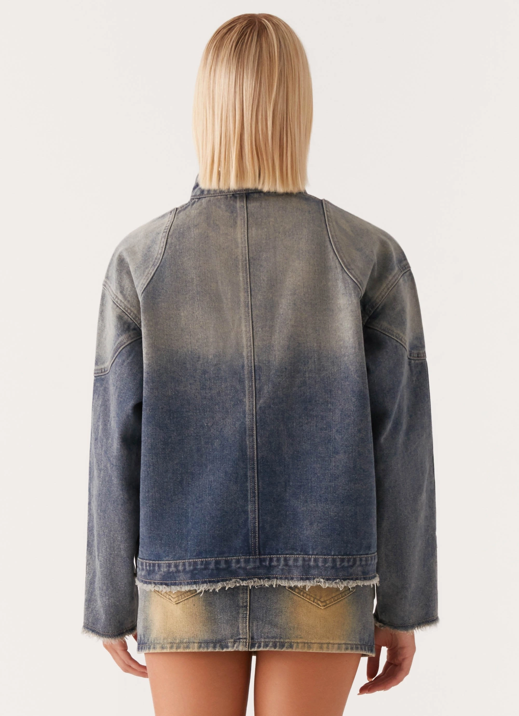 Anti Pilling Finish PFC Free Treatment Not Like Us Denim Jacket - Vintage