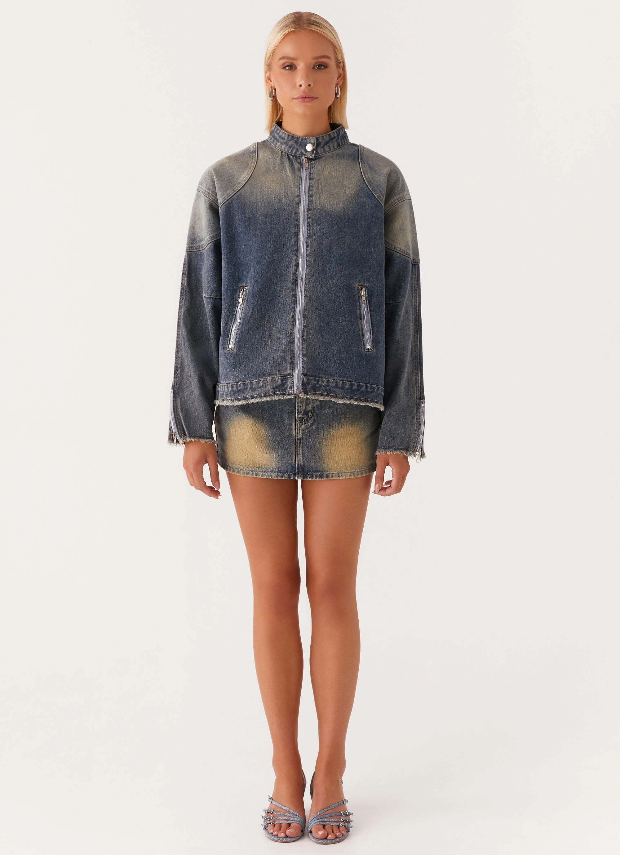 Not Like Us Denim Jacket - Vintage Modern Utility