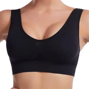LONGLUAN Breathable Cool Liftup Air Bra, Seamless Wireless Cooling Comfort Breathable Bra with Removable Pads
