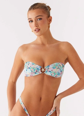 QuickReleaseClosures Velvet Lory Strapless Bikini Top - Santorini Floral