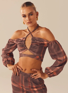 Lose My Cool Crop Top - Chestnut Summer Blouse