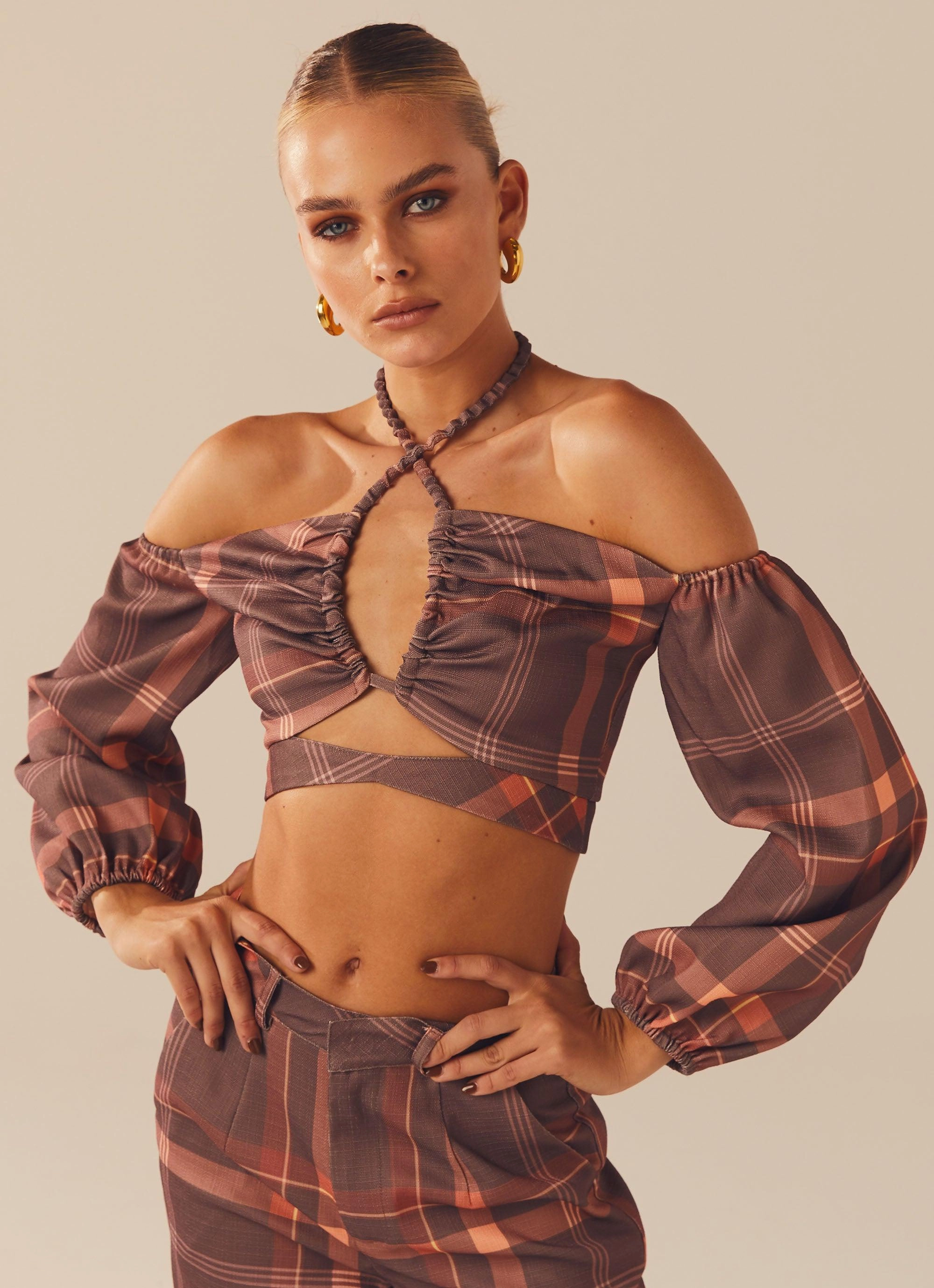 Lose My Cool Crop Top - Chestnut Summer Blouse