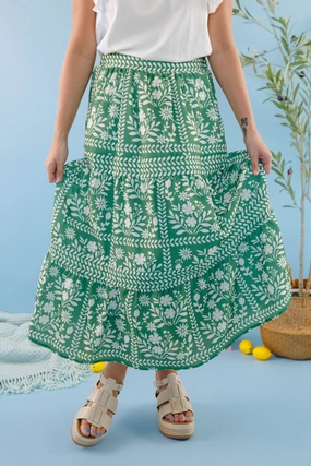 Lots Of Happiness Midi Skirt-Green Performance Support Breathable Motion