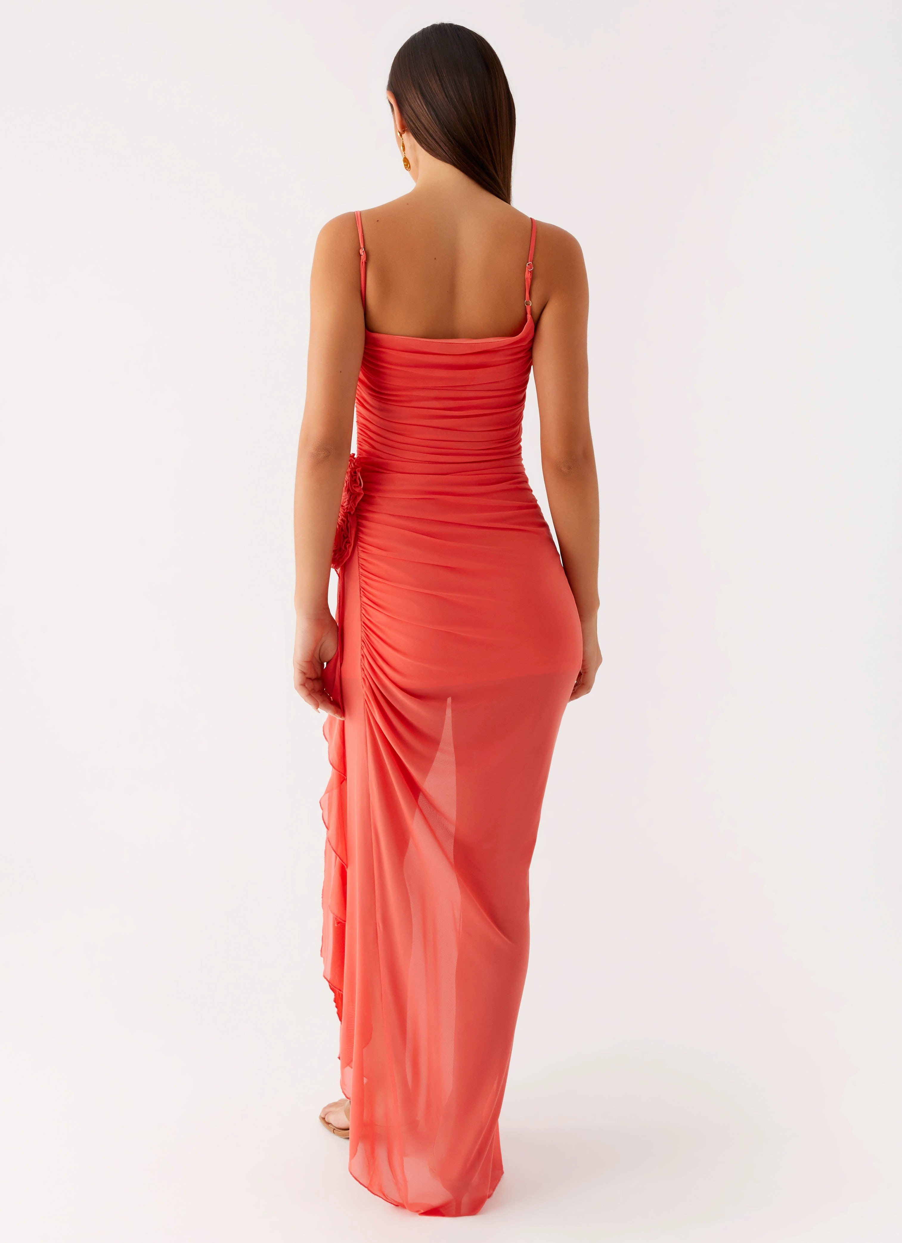 Louana Maxi Dress - Coral Wool-Blend