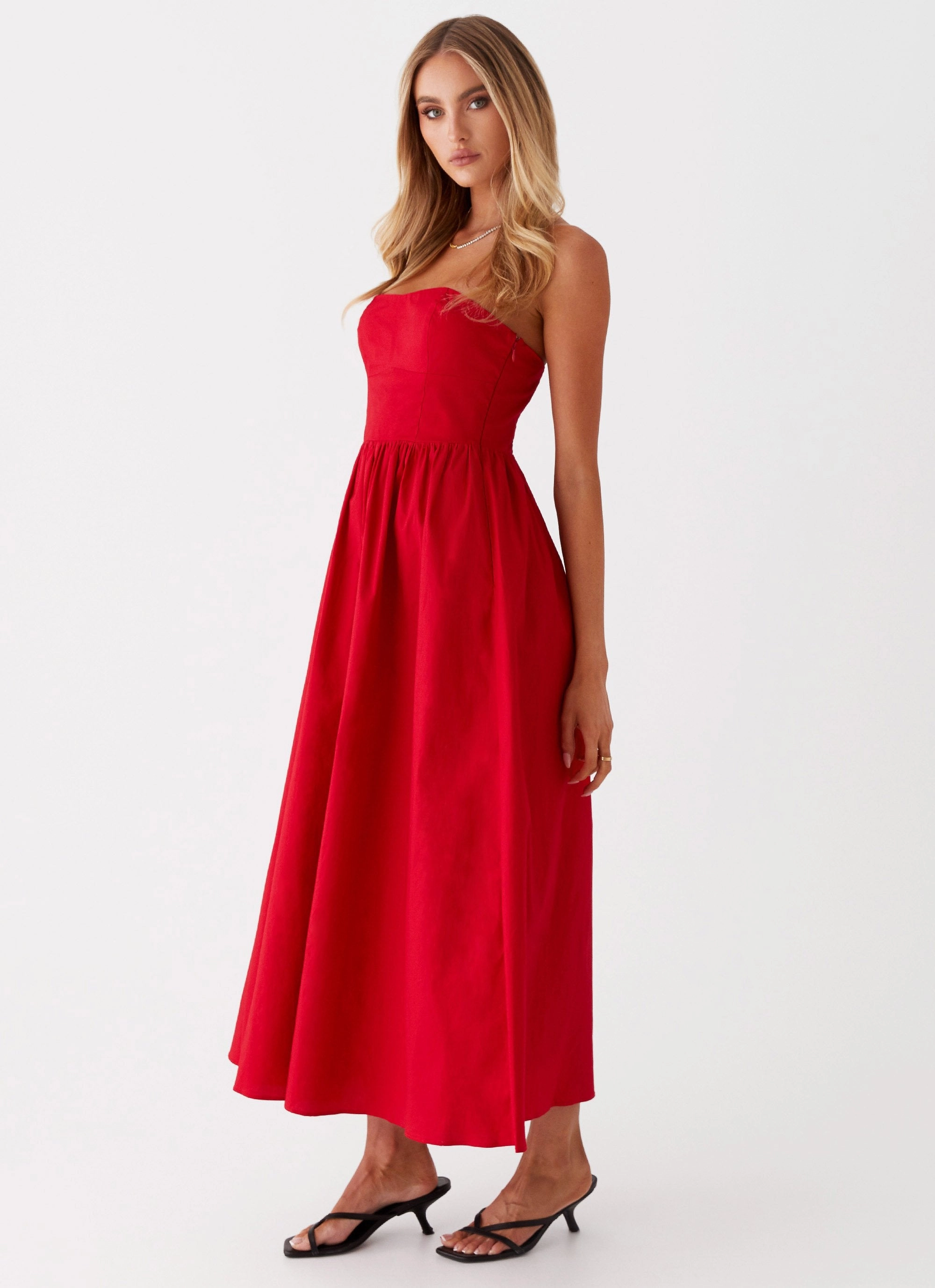 Love Me Later Midi Dress - Red Art Spirit